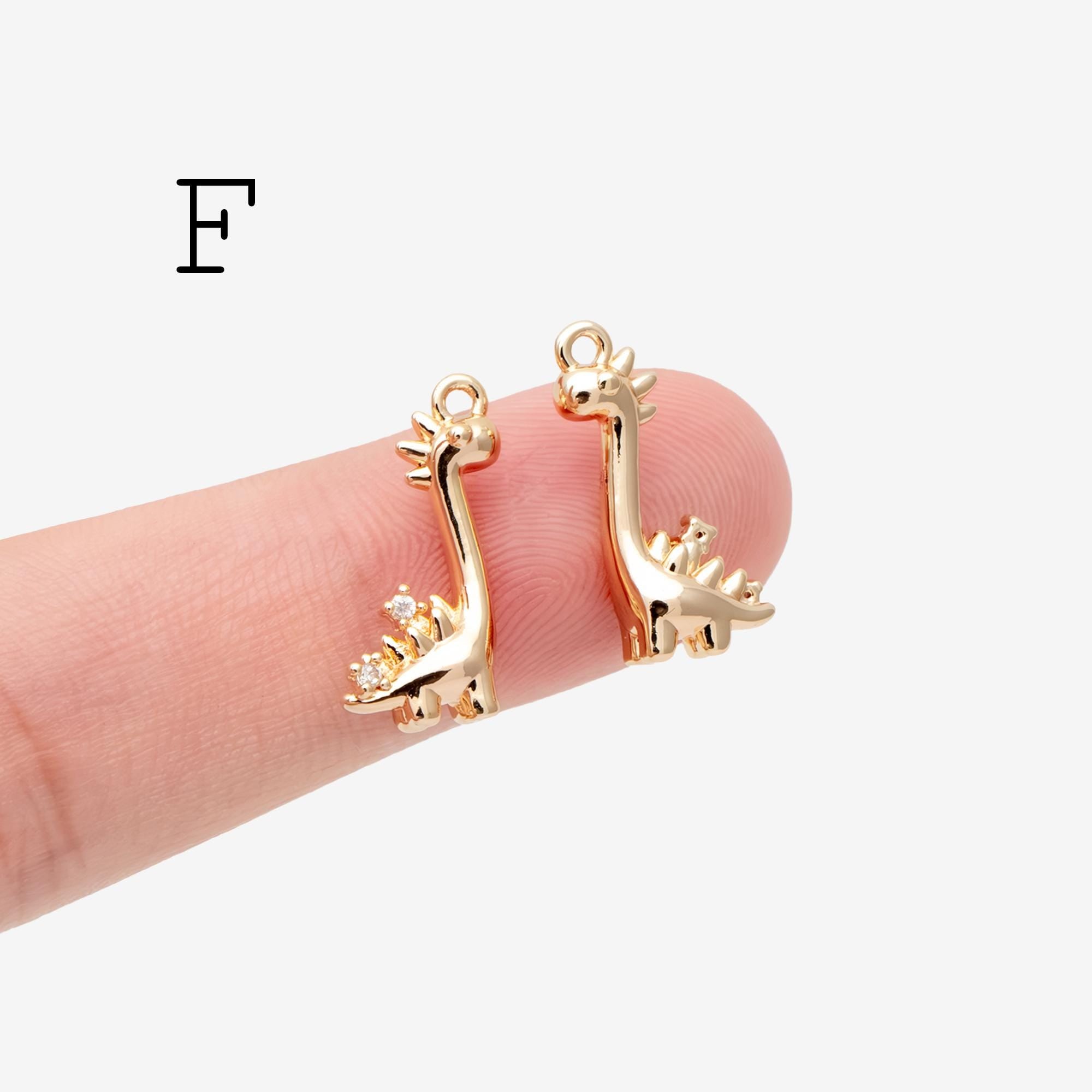 4pcs CZ Pave Gold/ Silver Tone Cute Animal Charms, Jewelry Making, Diy Material, Jewelry Supplies (GB-2074)